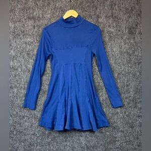 Daily Practice by Anthropologie Long-Sleeve Mini Swing dress Blue Color Size M